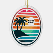 Custom Beach Family Urlaub oder Wiedersehen Keramik Ornament (Rechts)