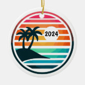 Custom Beach Family Urlaub oder Wiedersehen Keramik Ornament (Vorne)
