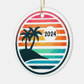 Custom Beach Family Urlaub oder Wiedersehen Keramik Ornament (Links)