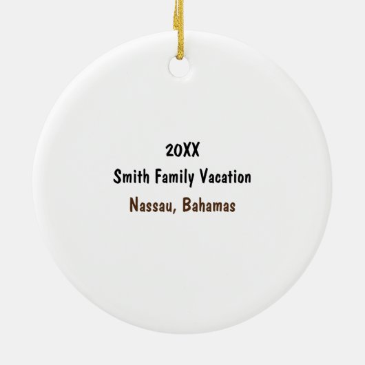Custom Beach Family Urlaub oder Wiedersehen Keramik Ornament (Hinten)