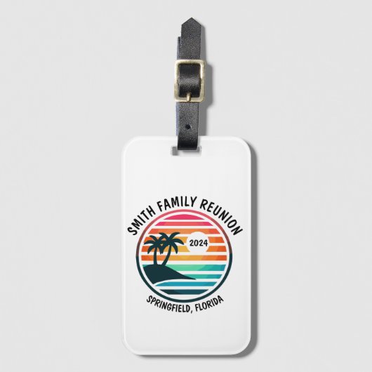 Custom Beach Family Wiedersehen Urlaub oder Event Gepäckanhänger (Vorderseite Vertikal)