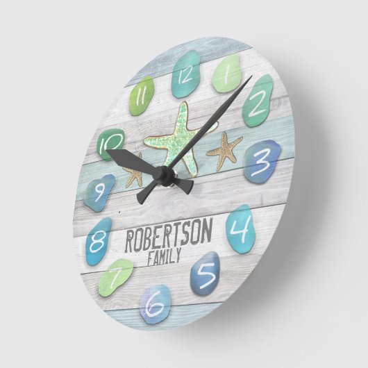 Custom Beach Glass Look Wall Uhr (Winkel)