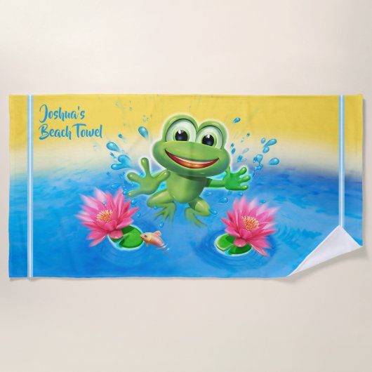 Custom Beach Handtuch Leapfrog spritzen für ihn. (Vorderseite)