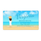 Custom Beach House Address Label (Vorne)
