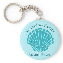 Custom Beach House Aqua Seashell Monogram Zuhause
