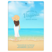 Custom Beach House Coastal Ocean Clipboard Klemmbrett (Rückseite)