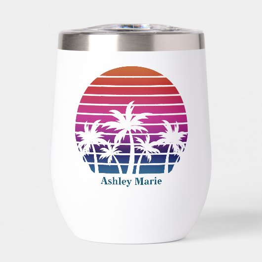 Custom Beach House Cute Tropical Palm Tree (Vorderseite)