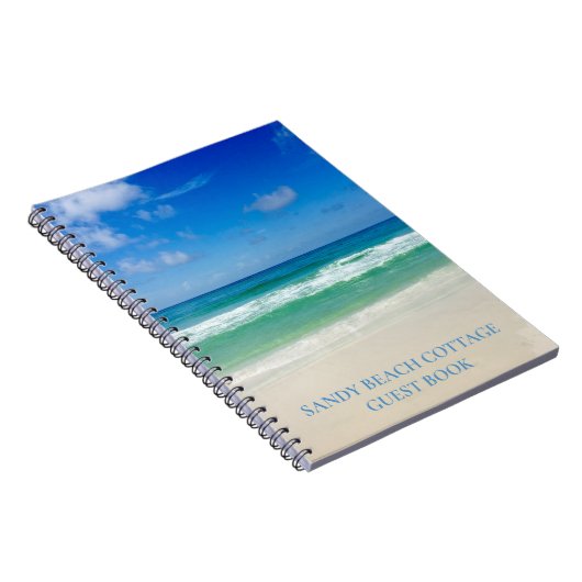Custom Beach House Guest Book Ocean Foto Notebook Notizblock (Rechte Seite)