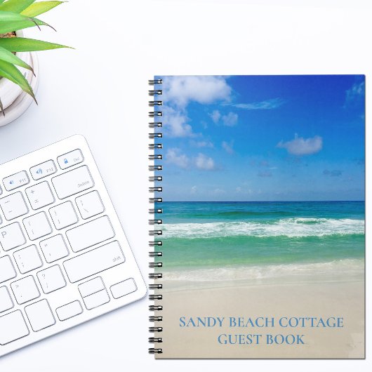 Custom Beach House Guest Book Ocean Foto Notebook Notizblock