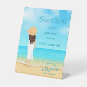 Custom Beach House Guest WiFi Pedestal Sign Sockelschild (Vorderseite)