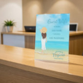 Custom Beach House Guest WiFi Pedestal Sign Sockelschild