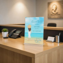 Custom Beach House Guest WiFi Pedestal Sign