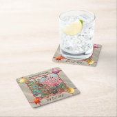 Custom Beach House Ocean Coastal Coral Fish Crab S Rechteckiger Pappuntersetzer (Vor Ort)