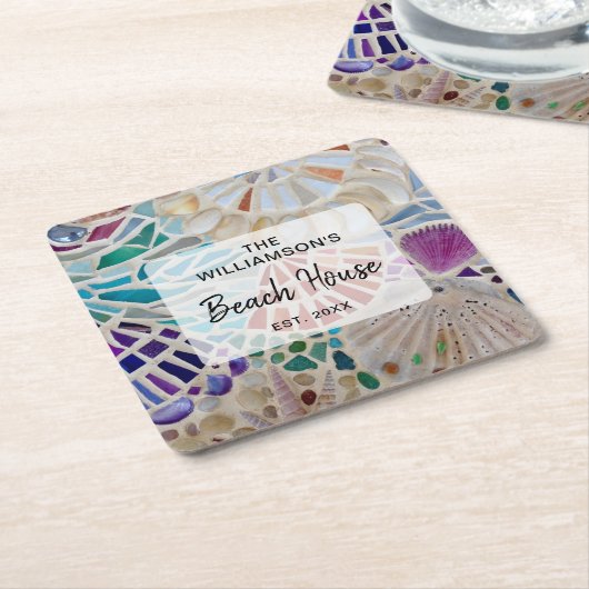 Custom Beach House Rechteckiger Pappuntersetzer (angewinkelt)