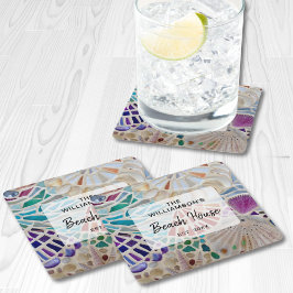 Custom Beach House Rechteckiger Pappuntersetzer