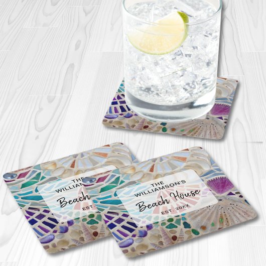 Custom Beach House Rechteckiger Pappuntersetzer