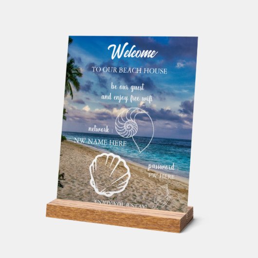 Custom Beach House Rentals Home Wifi Instructions  Acrylschild (Winkel)