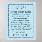 Custom Beach House Rules Poster (Vorne)