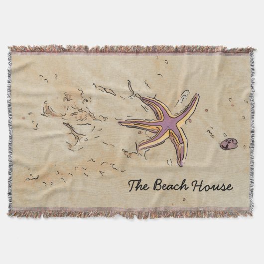 Custom Beach House Starfish Design Decke (Vorderseite)