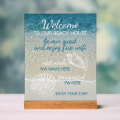 Custom Beach House Vermietungen Zuhause Wifi Anlei Acrylschild (Neutral)