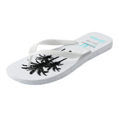 Custom Beach Jamaica Wedding Flip Flops Badesandalen (Schrägansicht)