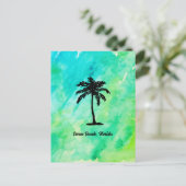 Custom Beach Palm Tree Beach Feiertagspostkarte (Stehend Vorderseite)