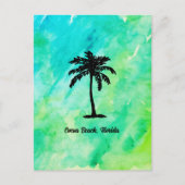Custom Beach Palm Tree Beach Feiertagspostkarte (Vorderseite)