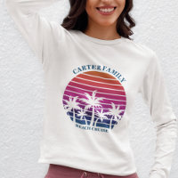 Custom Beach Palm Tree Family Wiedersehen Long Sle