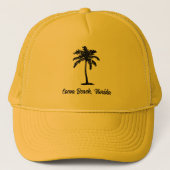 Custom Beach Palm Tree Nautical Truckerkappe (Vorderseite)