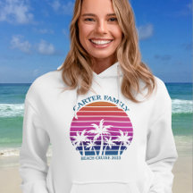Custom Beach Palm Tree Sunset Family Wiedersehen