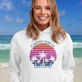 Custom Beach Palm Tree Sunset Family Wiedersehen Hoodie