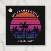 Custom Beach Party Tropical Sunset Palm Trees Geschenkanhänger (Vorderseite)