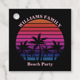 Custom Beach Party Tropical Sunset Palm Trees Geschenkanhänger