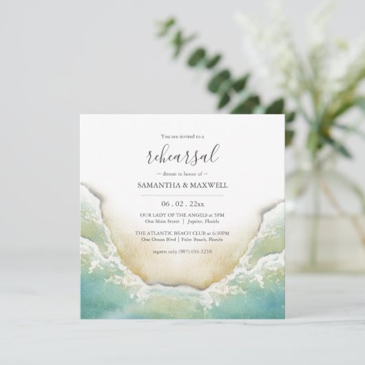 Custom Beach Probe Dinner Einladungen (Stehend Vorderseite)