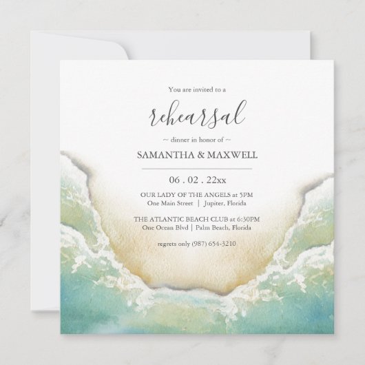 Custom Beach Probe Dinner Einladungen (Vorderseite)