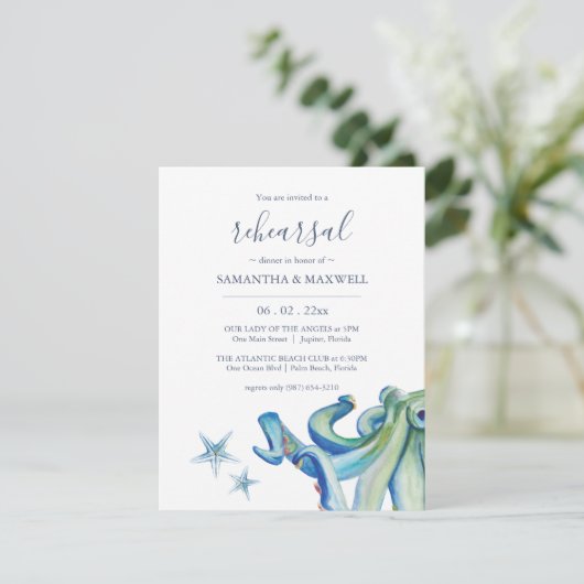 Custom Beach Probe Dinner lädt ein Einladung (Stehend Vorderseite)