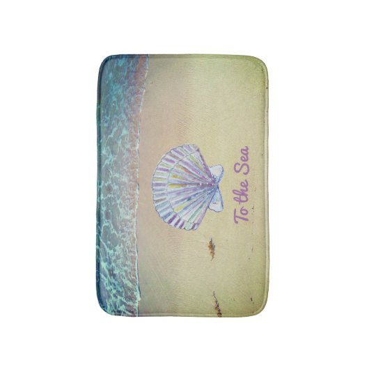 Custom Beach Sand & Seashell Badematte (Vorderseite Vertikal)