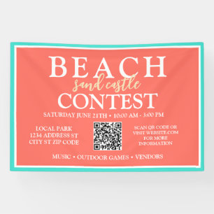 Custom Beach Sandcastle Contest Sommerveranstalt Banner