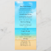 Custom Beach Spa Massage Services Menu Flyer Menükarte (Vorderseite)
