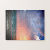Custom Beach Sunset MIAMI BEACH Florida Romantik - Puzzle (Horizontal)