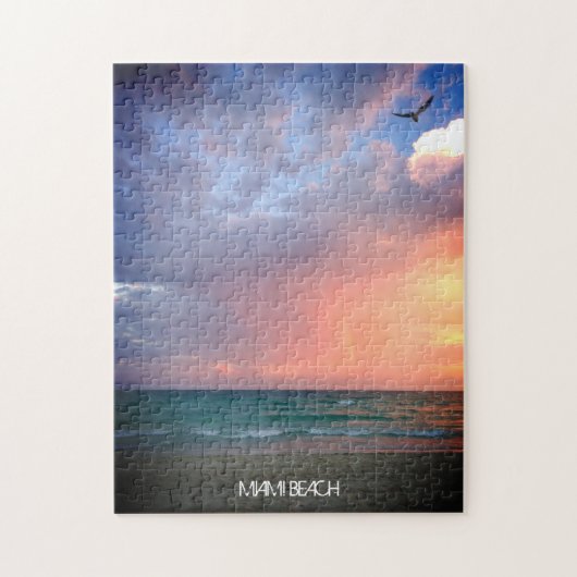 Custom Beach Sunset MIAMI BEACH Florida Romantik - Puzzle (Vertikal)