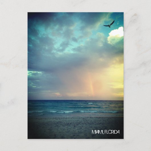 Custom Beach Sunset MIAMI BEACH Florida Romantisch Postkarte (Vorderseite)