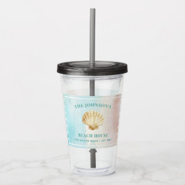 Custom Beach Themed Acrylic Tumbler Acryltrinkbecher