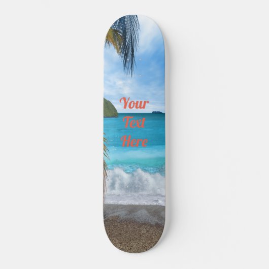 Custom Beach Themed Skateboard Deck (Vorderseite)