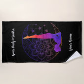 Custom Beach Towel with Name & Mantra | Watercolor Strandtuch (Vorderseite)