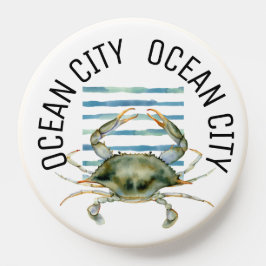 Custom Beach Town, Blue Claw Crab Art PopSocket