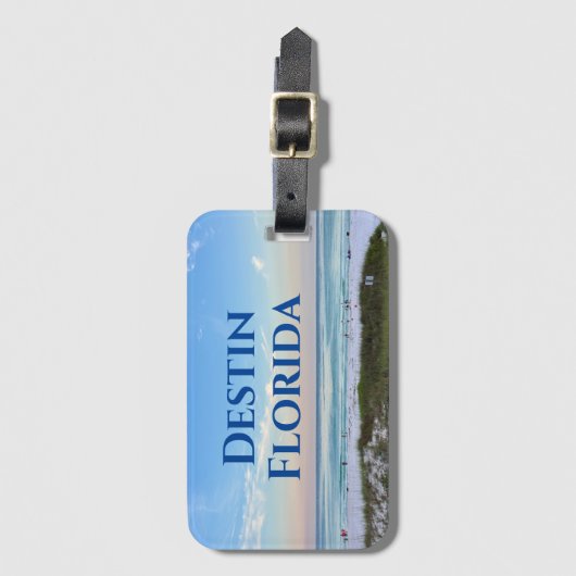 Custom Beach Town Schönes Ocean Foto Gepäckanhänger (Vorderseite Vertikal)