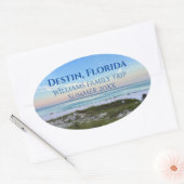 Custom Beach Trip Schöne Ocean Fotografie Ovaler Aufkleber (Umschlag)