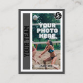 Custom Beach Volleyball Trading Card (Dunkelgrau) Telefonnummerkarte (Vorderseite)