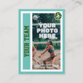 Custom Beach Volleyball Trading Card (Light Aquama Telefonnummerkarte (Vorderseite)